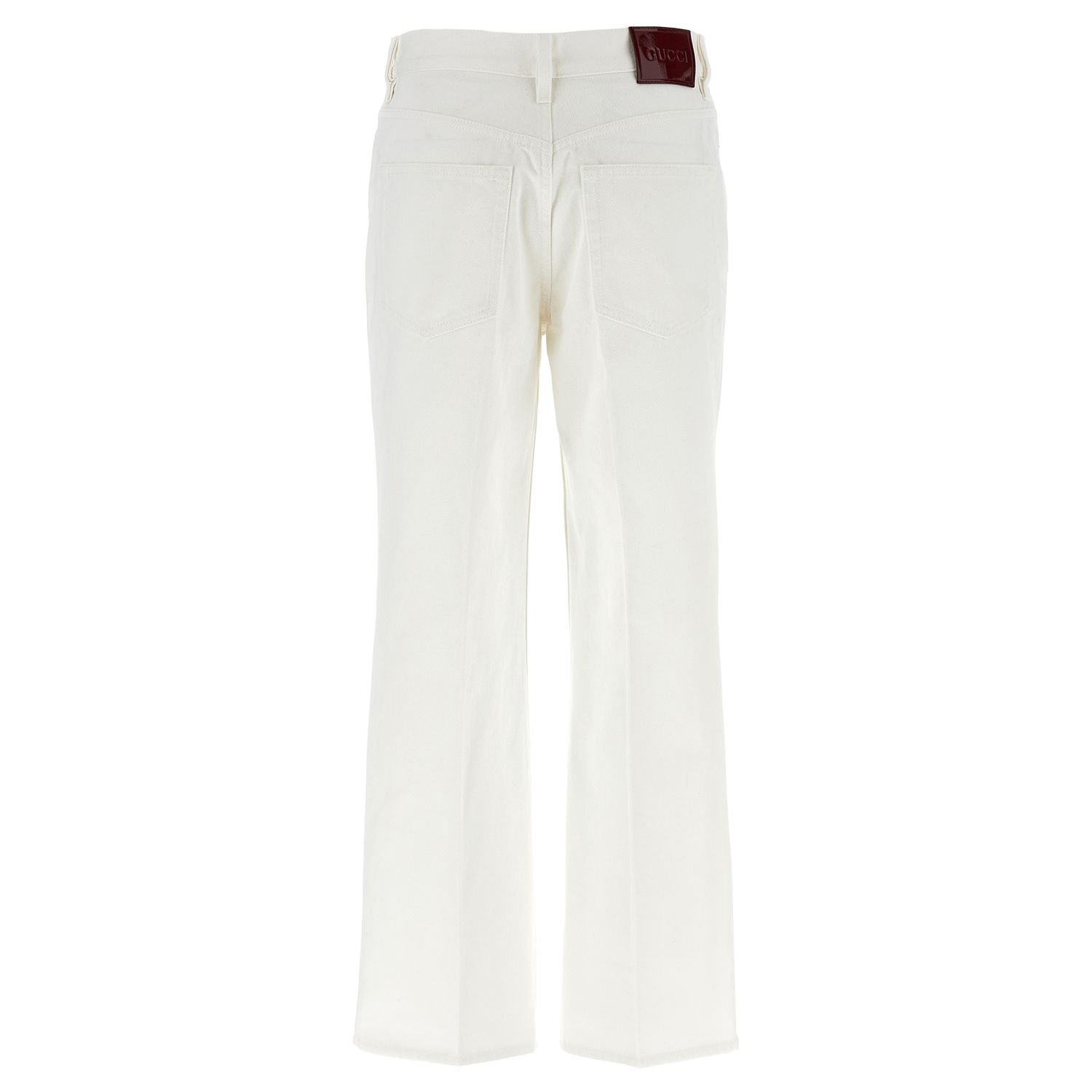 Gucci White Cotton Cropped Jeans