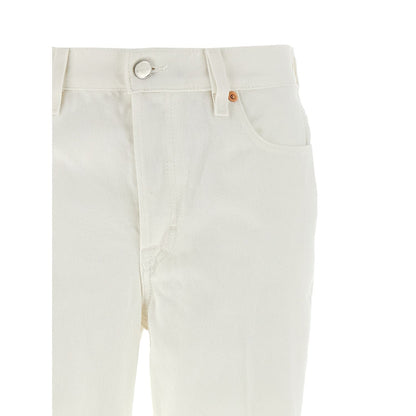 Gucci White Cotton Cropped Jeans