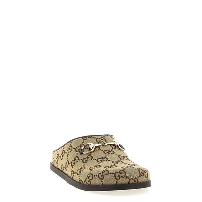 Gucci Beige Cotton Mules