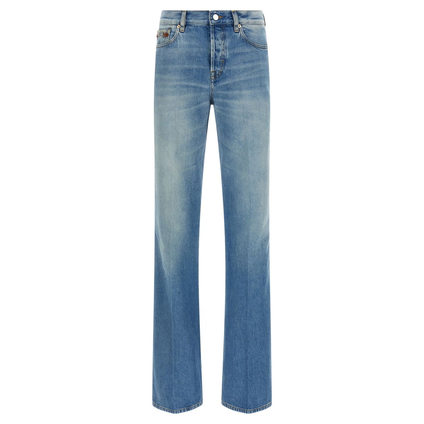 Gucci Blue Cotton Flared Jeans