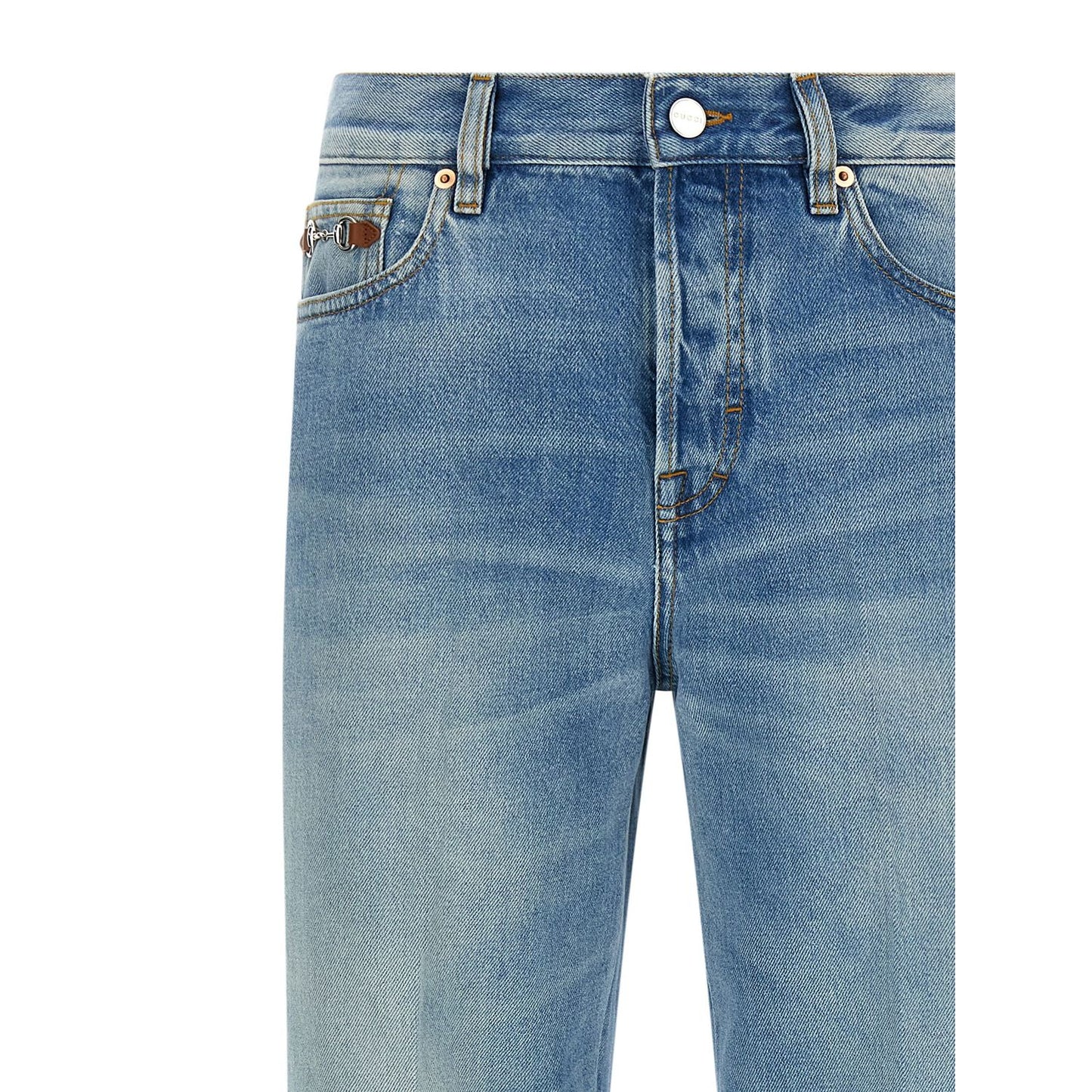 Gucci Blue Cotton Flared Jeans