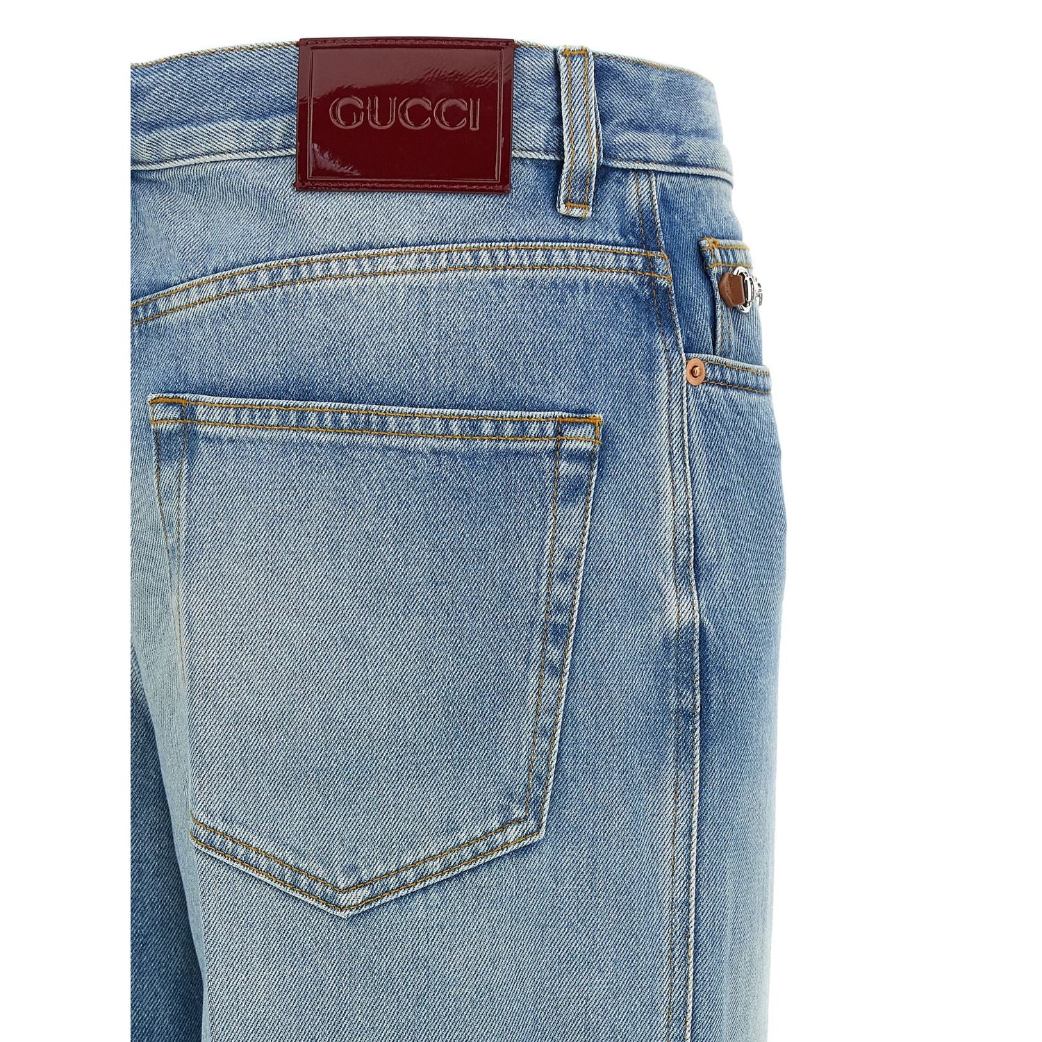 Gucci Blue Cotton Flared Jeans