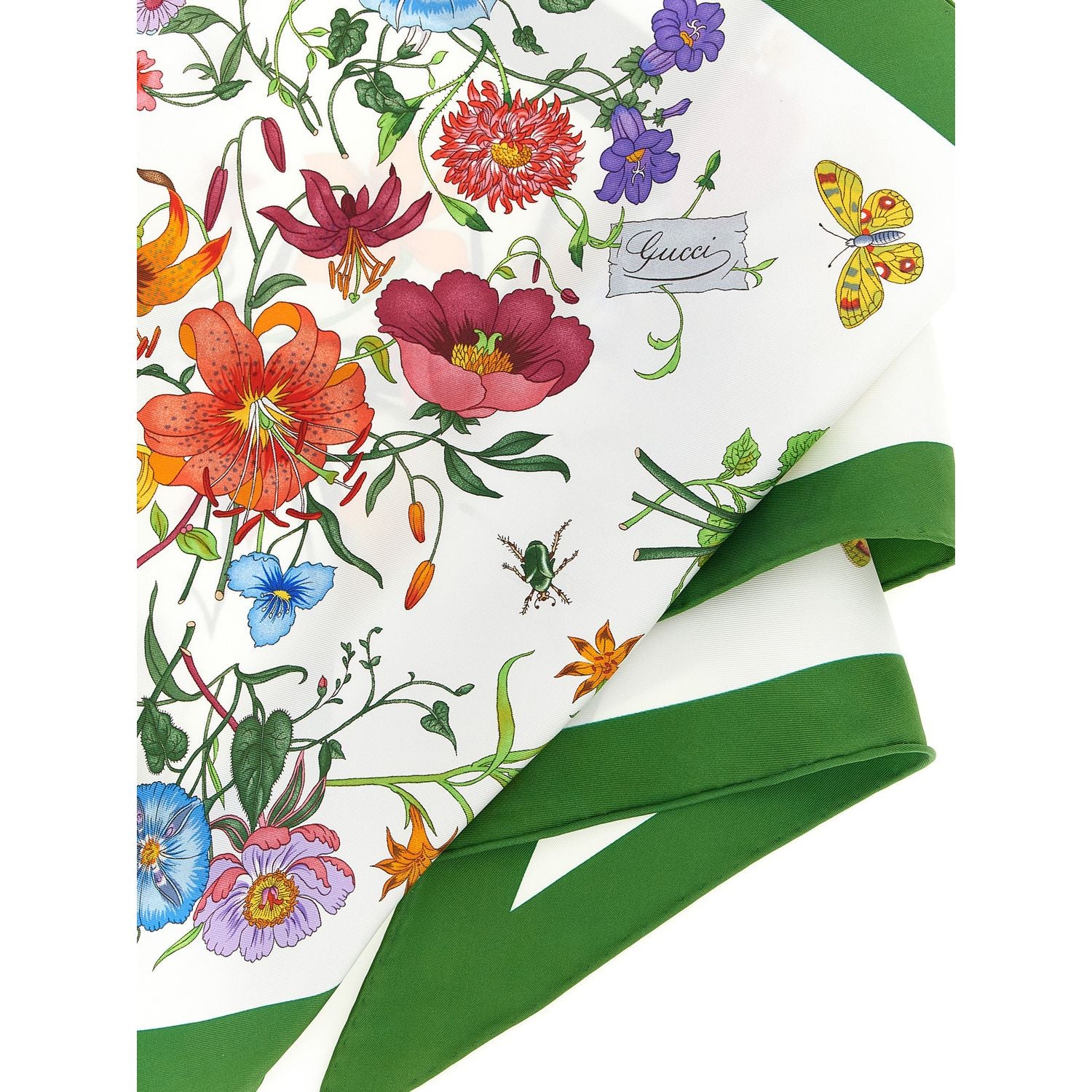 Gucci White Silk Foulard