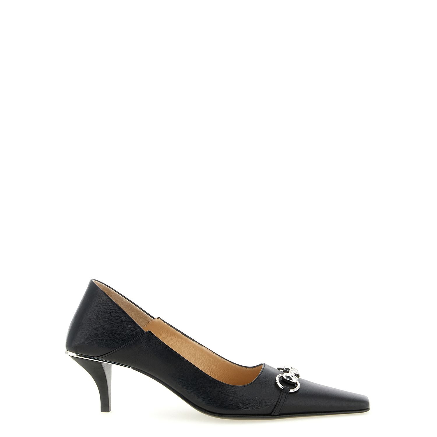 Gucci Black Lamb Leather Mid Heel Pumps