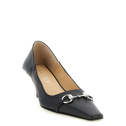 Gucci Black Lamb Leather Mid Heel Pumps