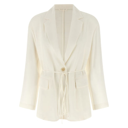 Brunello Cucinelli Beige Silk Blazer