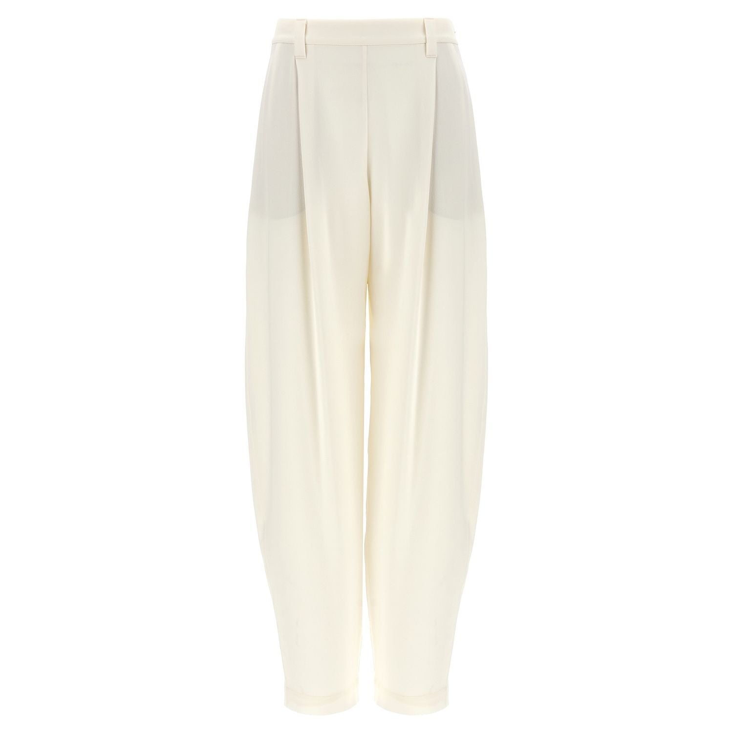 Brunello Cucinelli White Silk Casual Pants