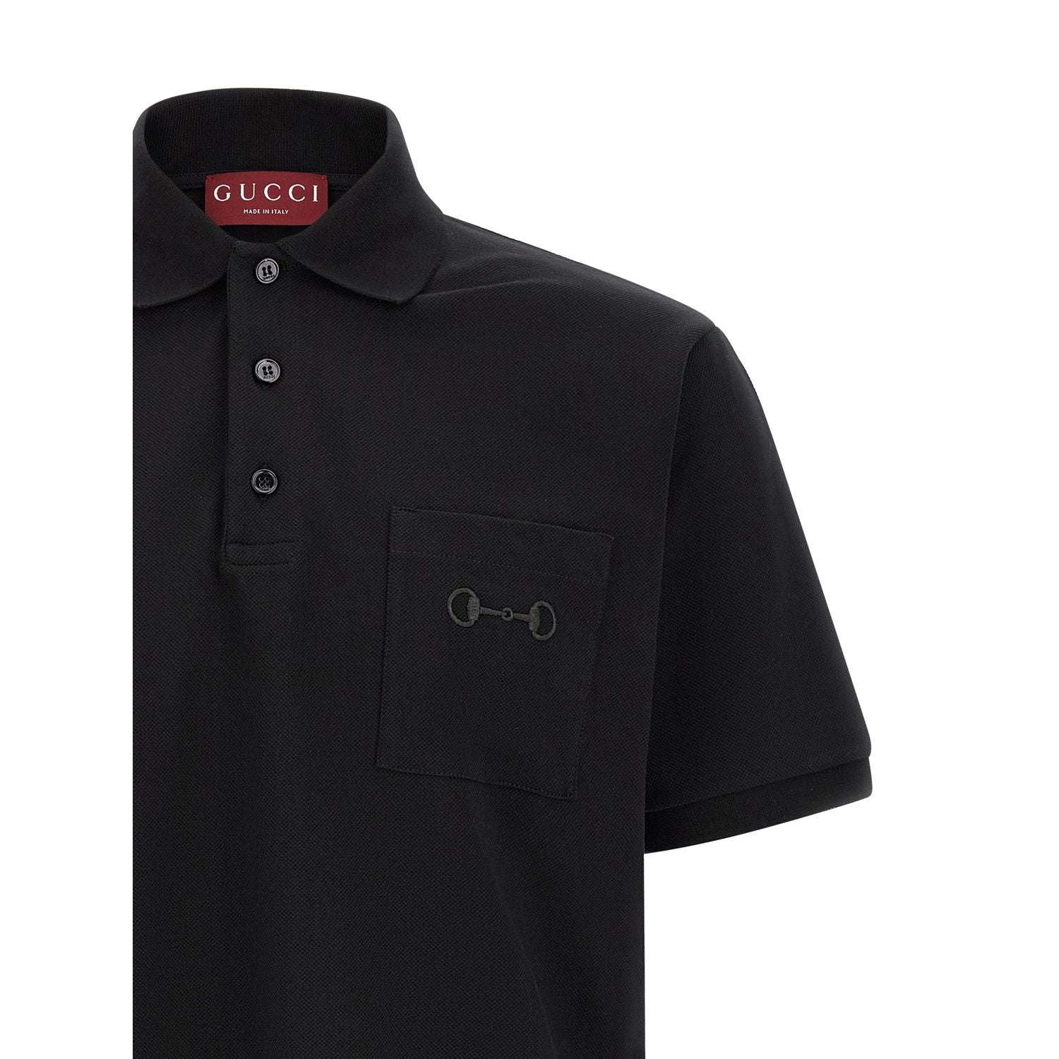 Gucci Black Cotton Polo Shirt