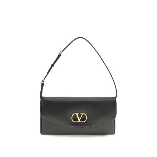 Valentino Garavani Black Calf Leather Bos Taurus Shoulder Bag