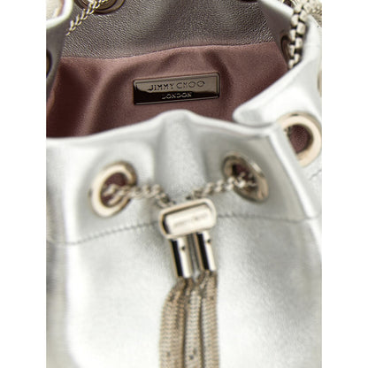 Jimmy Choo Silver Lamb Leather Handbag