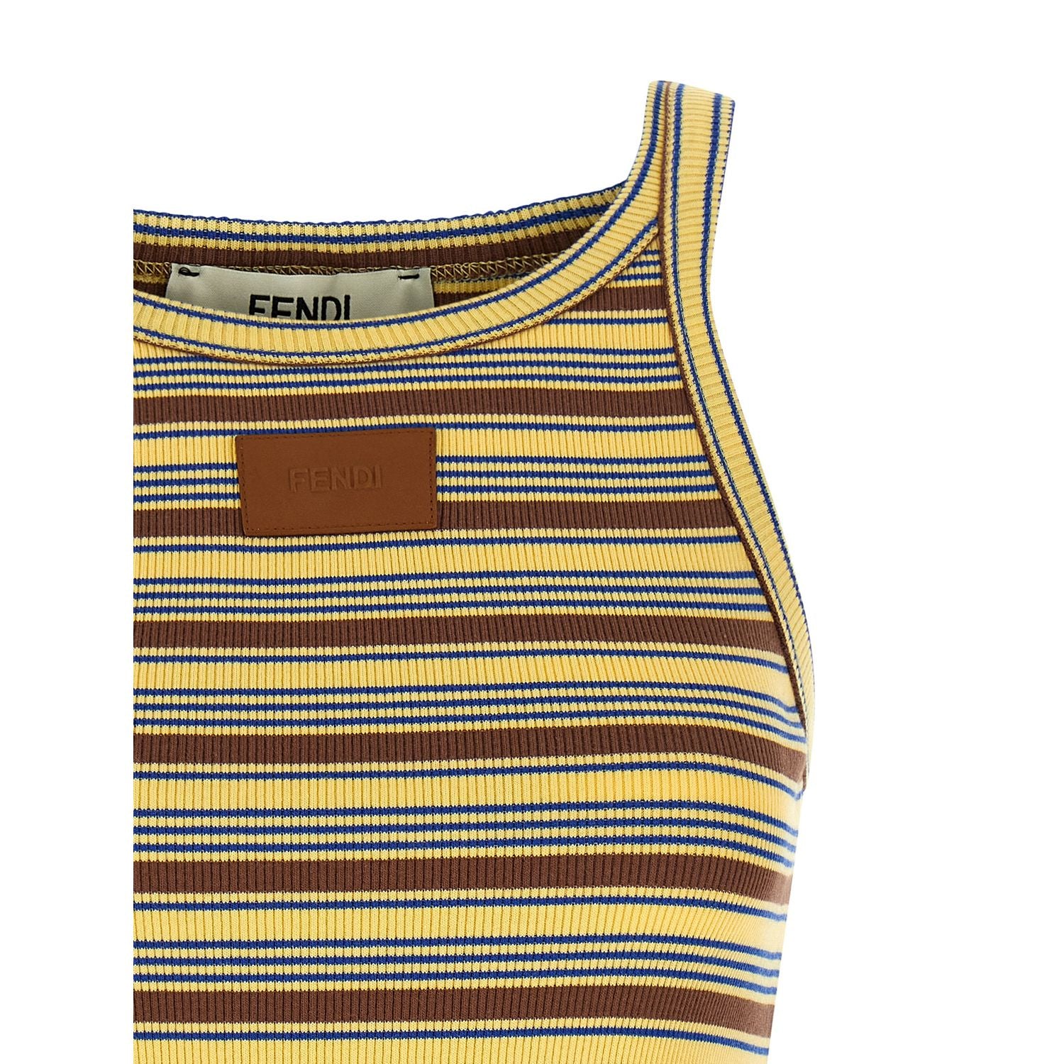 Fendi Multicolor Cotton Sleeveles T-Shirt