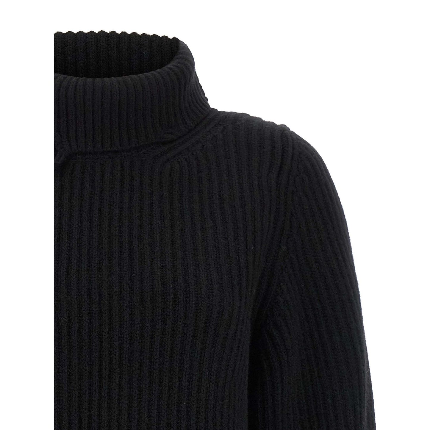 Haikure Black Merino Wool Cardigan