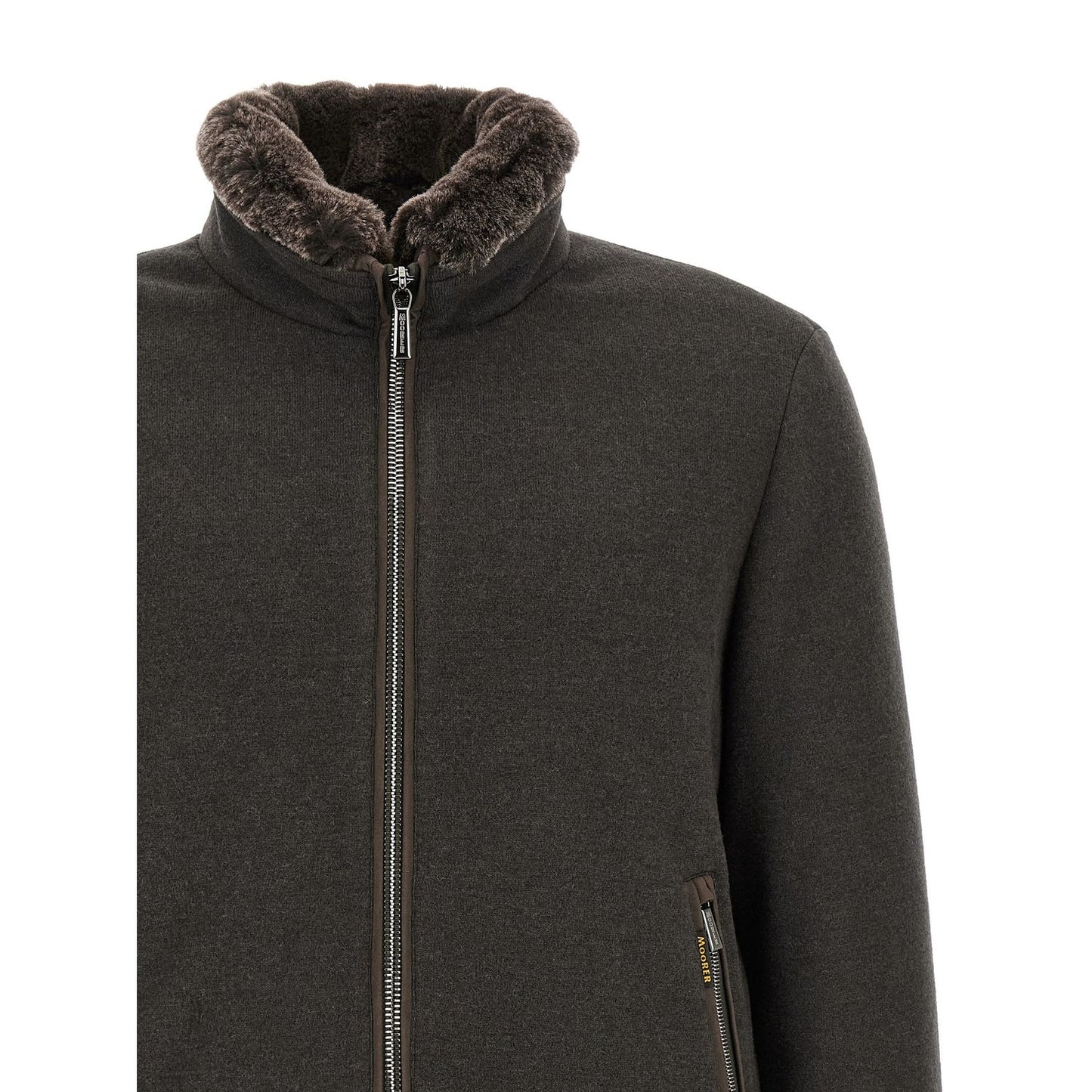 MooRER Brown Wool Bomber