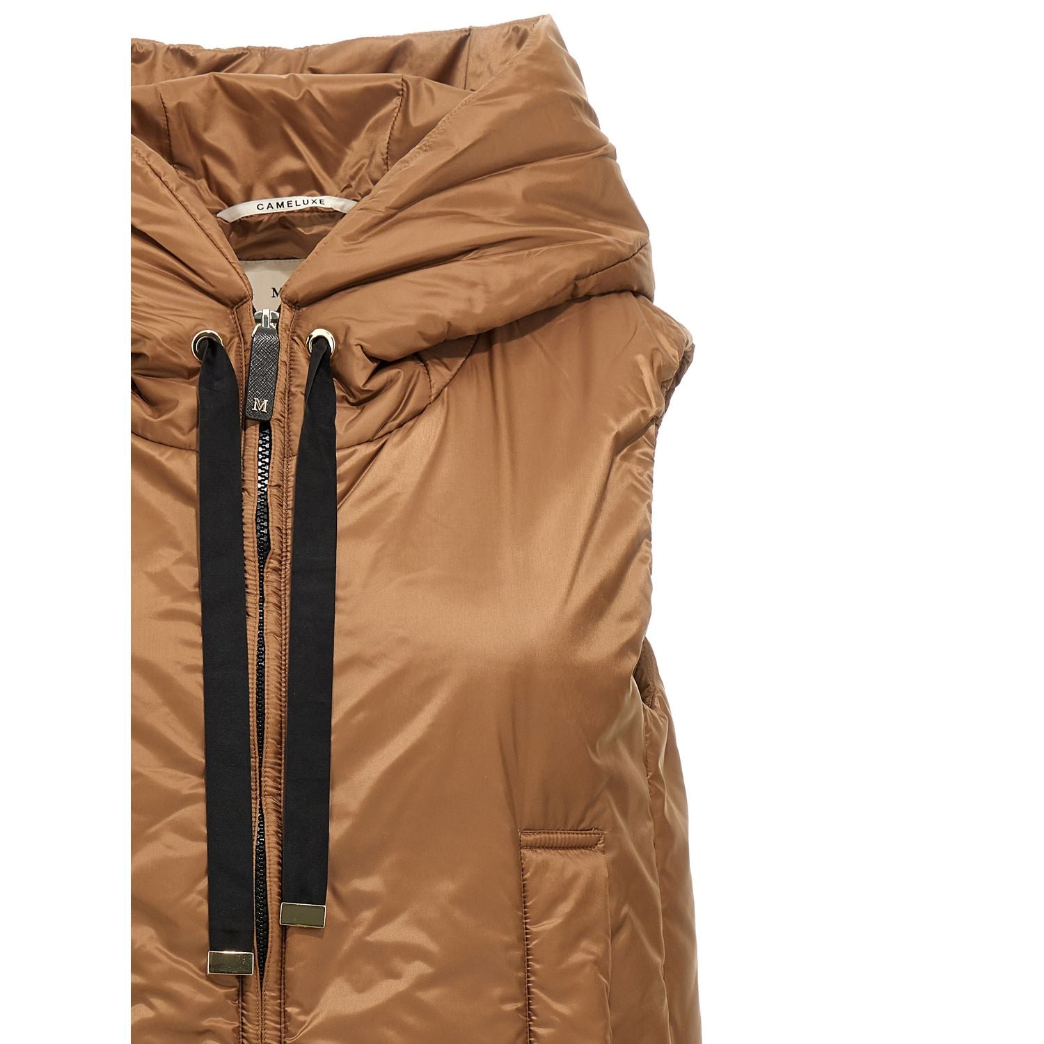 Max Mara Brown Polyester Sleeveless Jacket