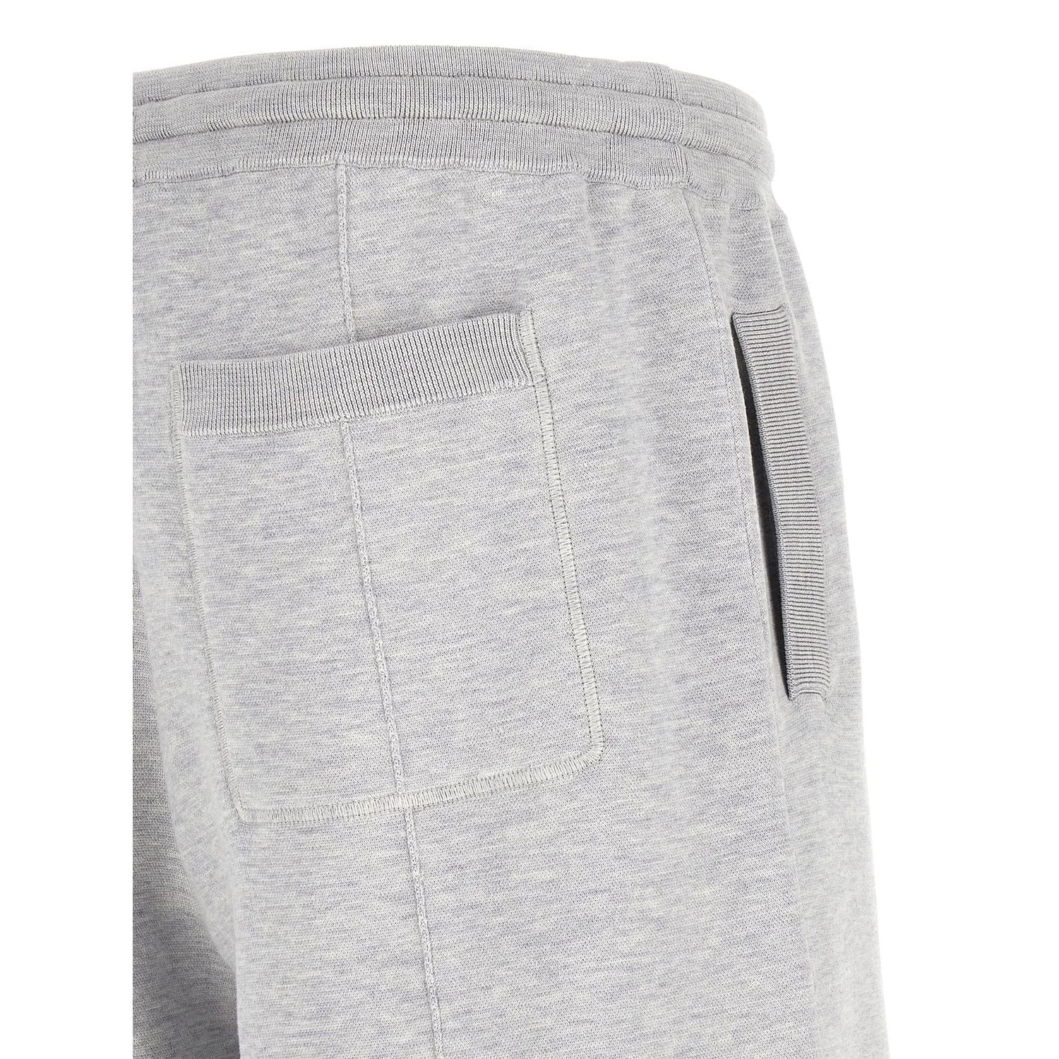 Brunello Cucinelli Gray Silk Bermuda Shorts