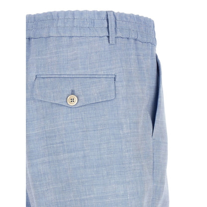 Brunello Cucinelli Blue Linen Bermuda Shorts
