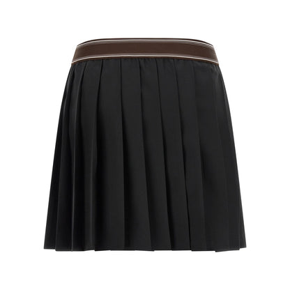 Versace Black Wool Long Skirt