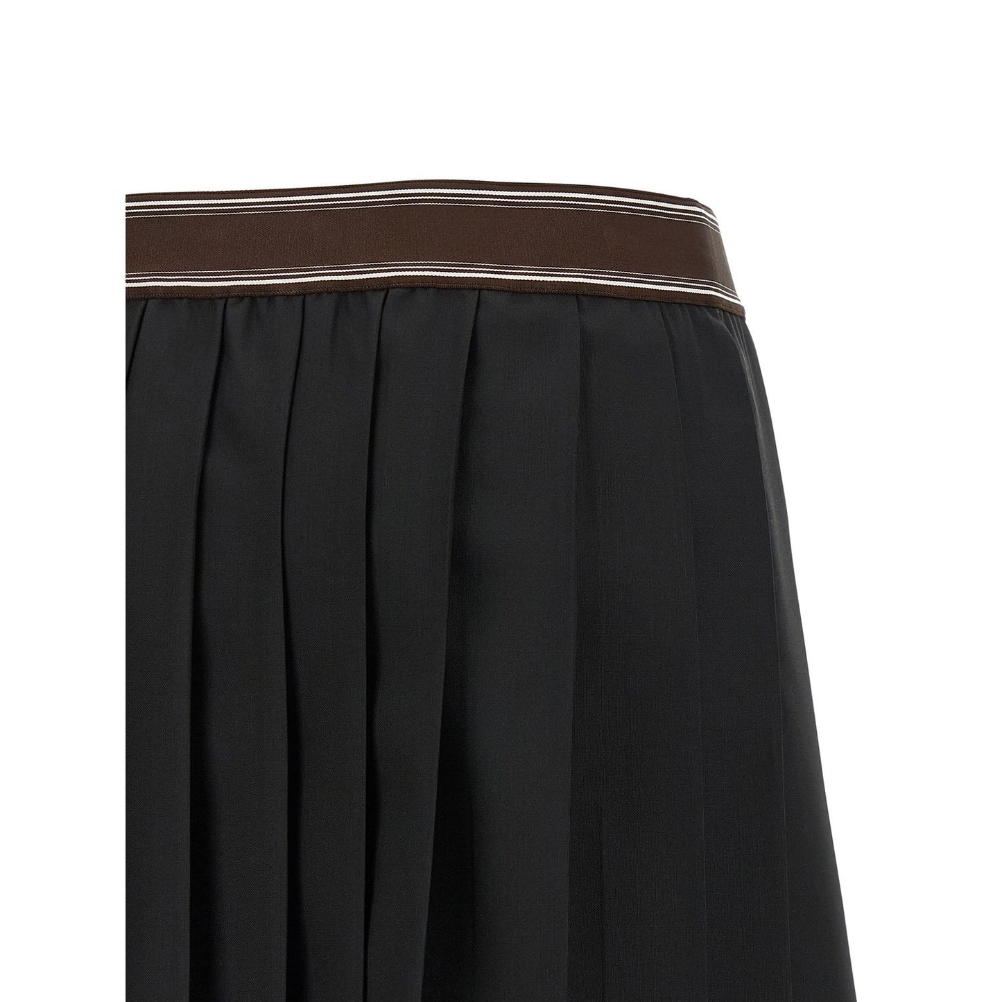 Versace Black Wool Long Skirt