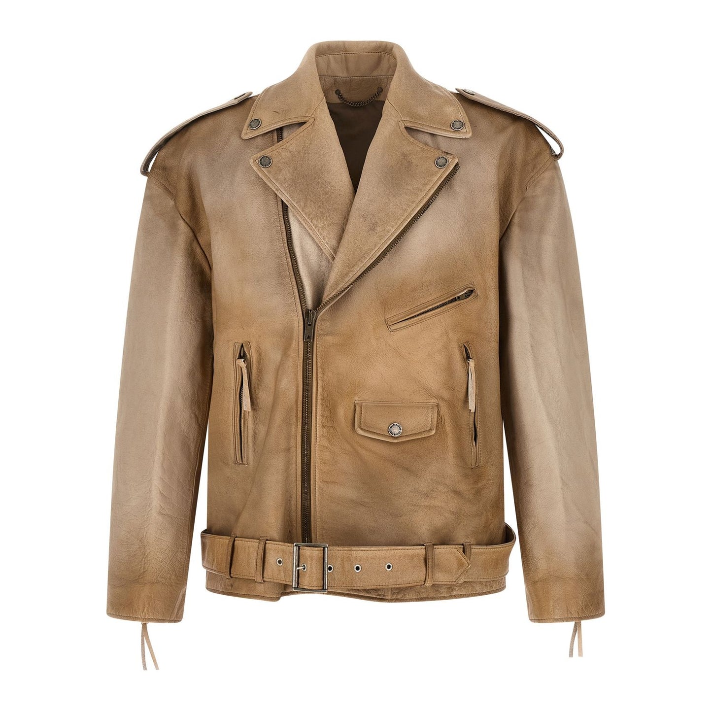 Golden Goose Beige Buffalo Leather Leather Jacket