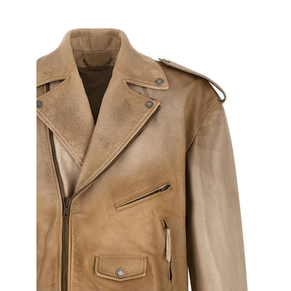 Golden Goose Beige Buffalo Leather Leather Jacket