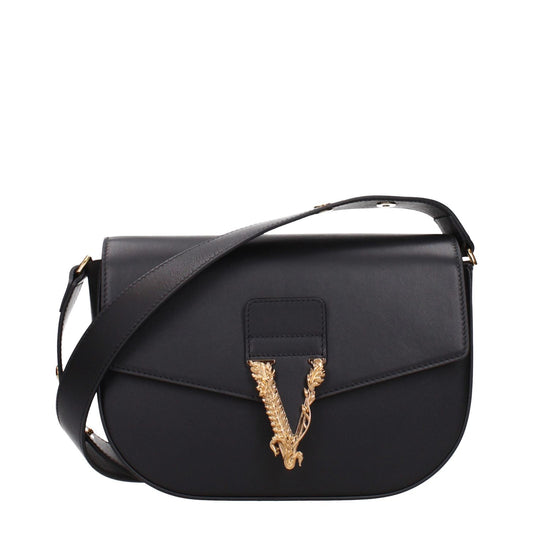 Versace Black Leather Crossbody Bag
