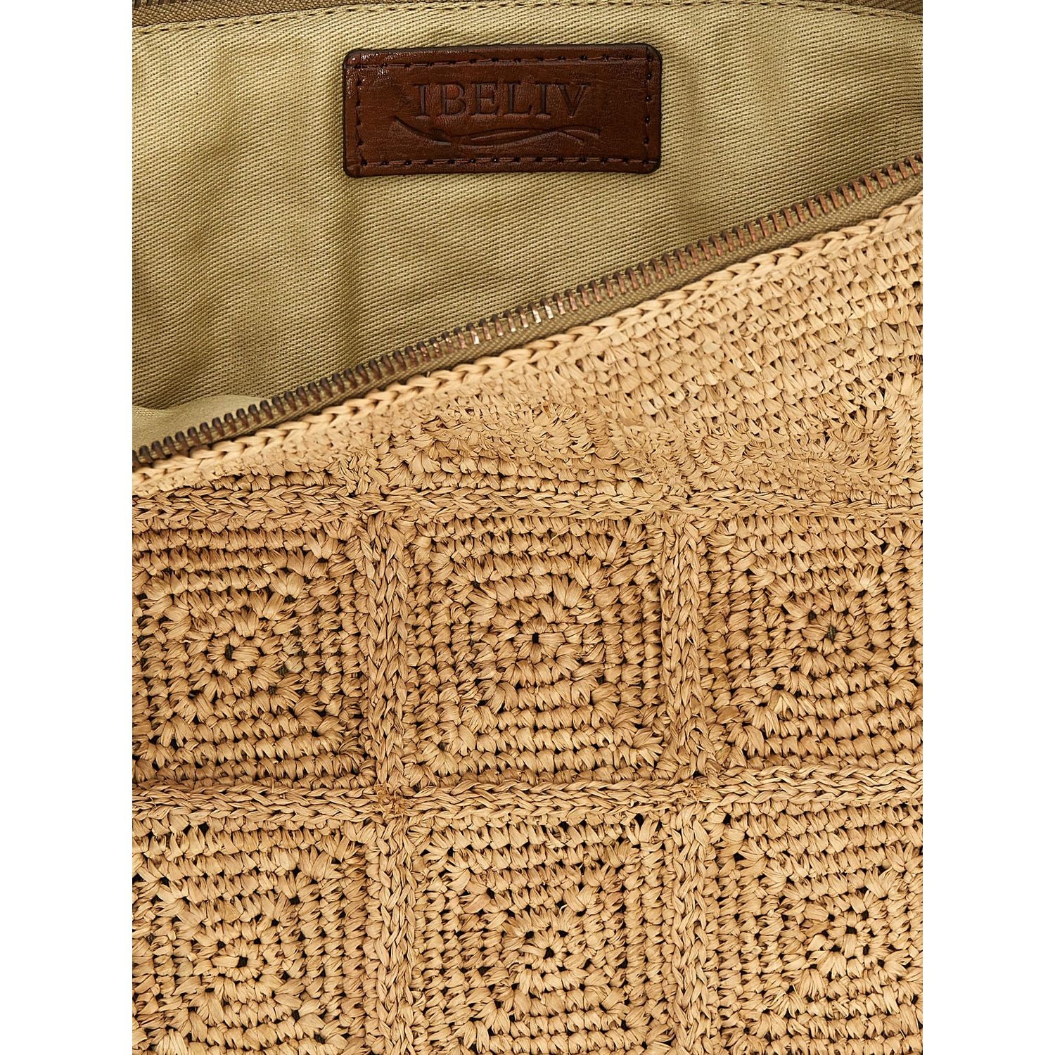 Ibeliv Beige Raffia Clutch Bag