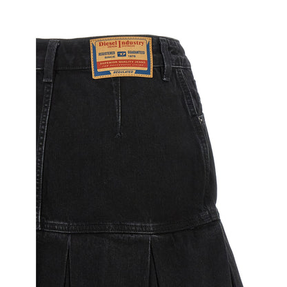 Diesel Blue Cotton Long Skirt