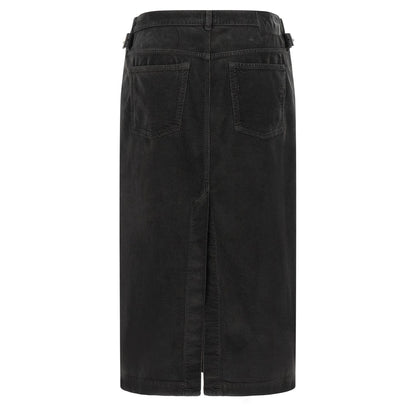 PINKO Black Cotton Midi Skirt
