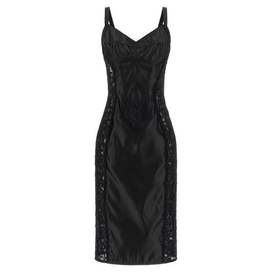 Dolce & Gabbana Black Polyamide Midi Dress