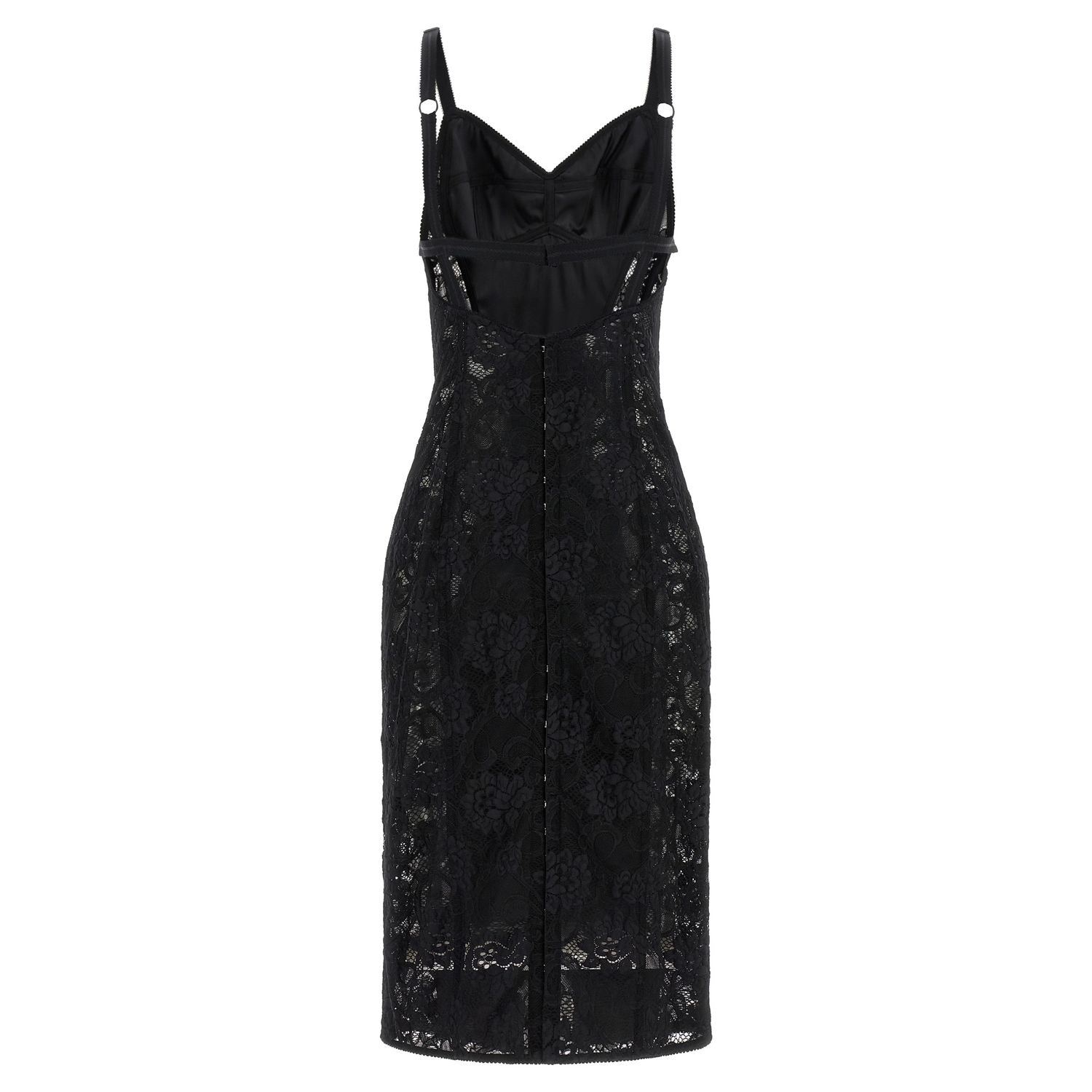 Dolce & Gabbana Black Polyamide Midi Dress