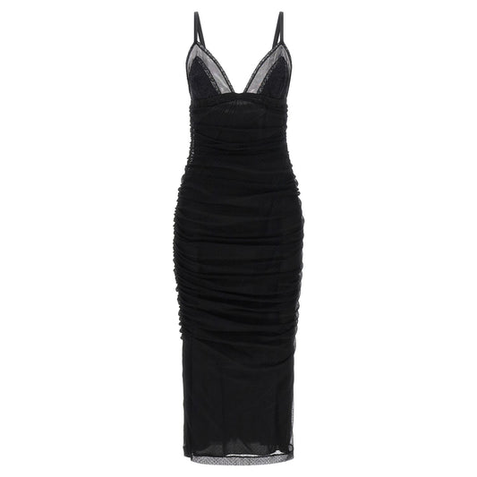 Dolce & Gabbana Black Polyamide Midi Dress