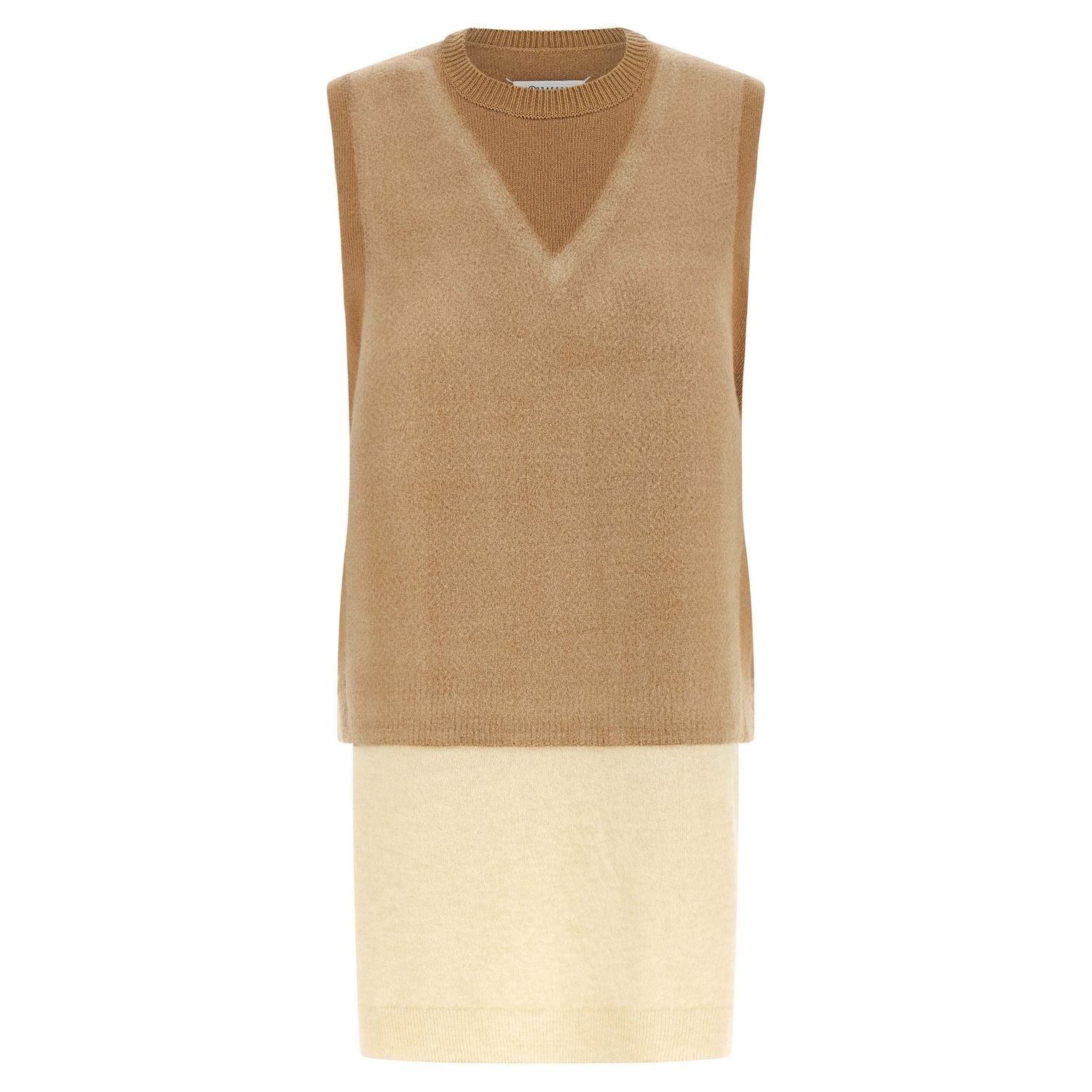 Maison Margiela Beige Virgin Wool Sleeveless Jacket