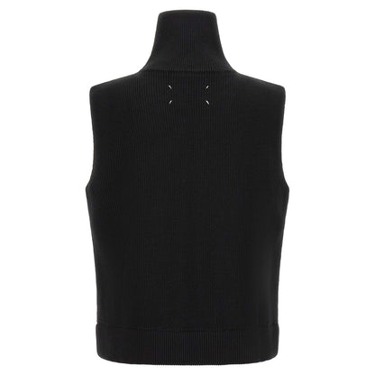 Maison Margiela Black Wool Sleeveles Sweater