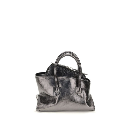 The Attico Gray Calf Leather Bos Taurus Handbag