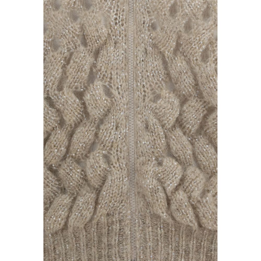 Brunello Cucinelli Beige Wool Oves Aries Cardigan