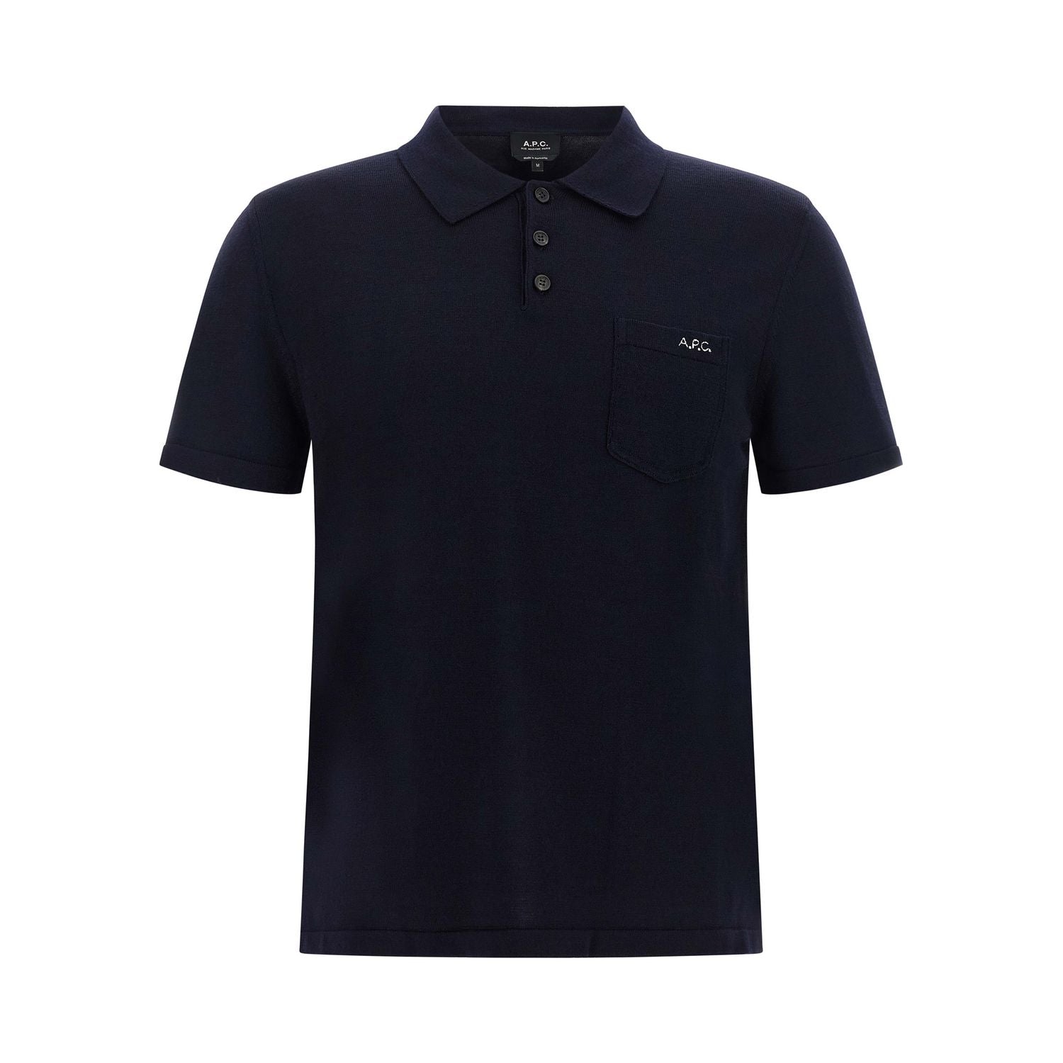 A.P.C. Blue Virgin Wool Polo Shirt