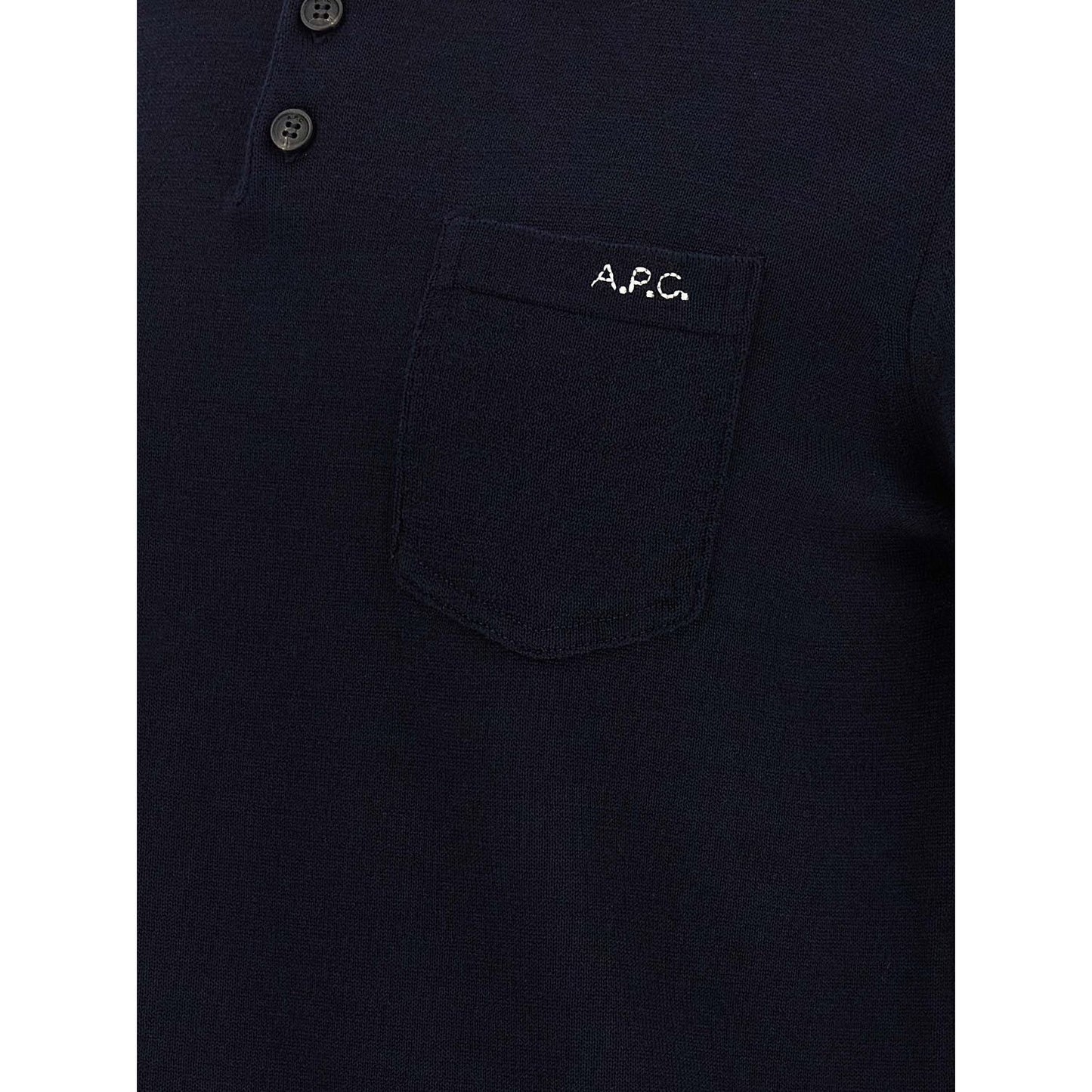 A.P.C. Blue Virgin Wool Polo Shirt