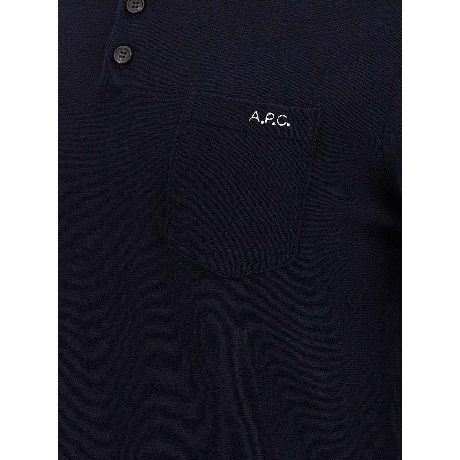 A.P.C. Blue Virgin Wool Polo Shirt