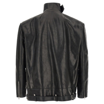 Rick Owens Black Bull Skin Leather Jacket