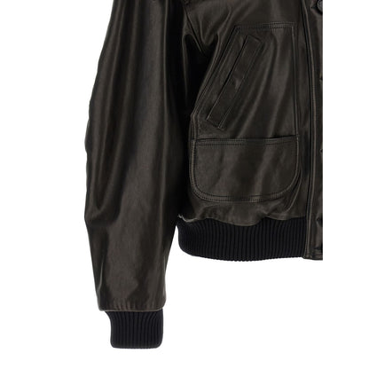 The Attico Black Lamb Leather Leather Jacket