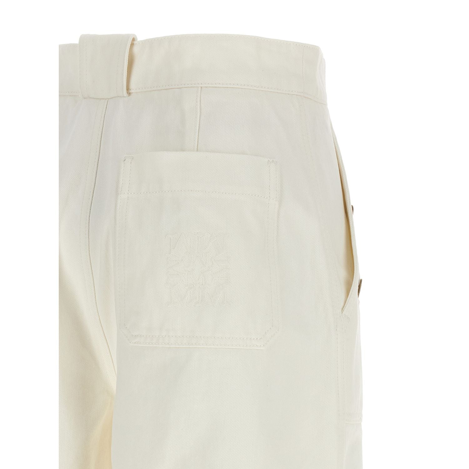 Max Mara White Cotton Flared Pants