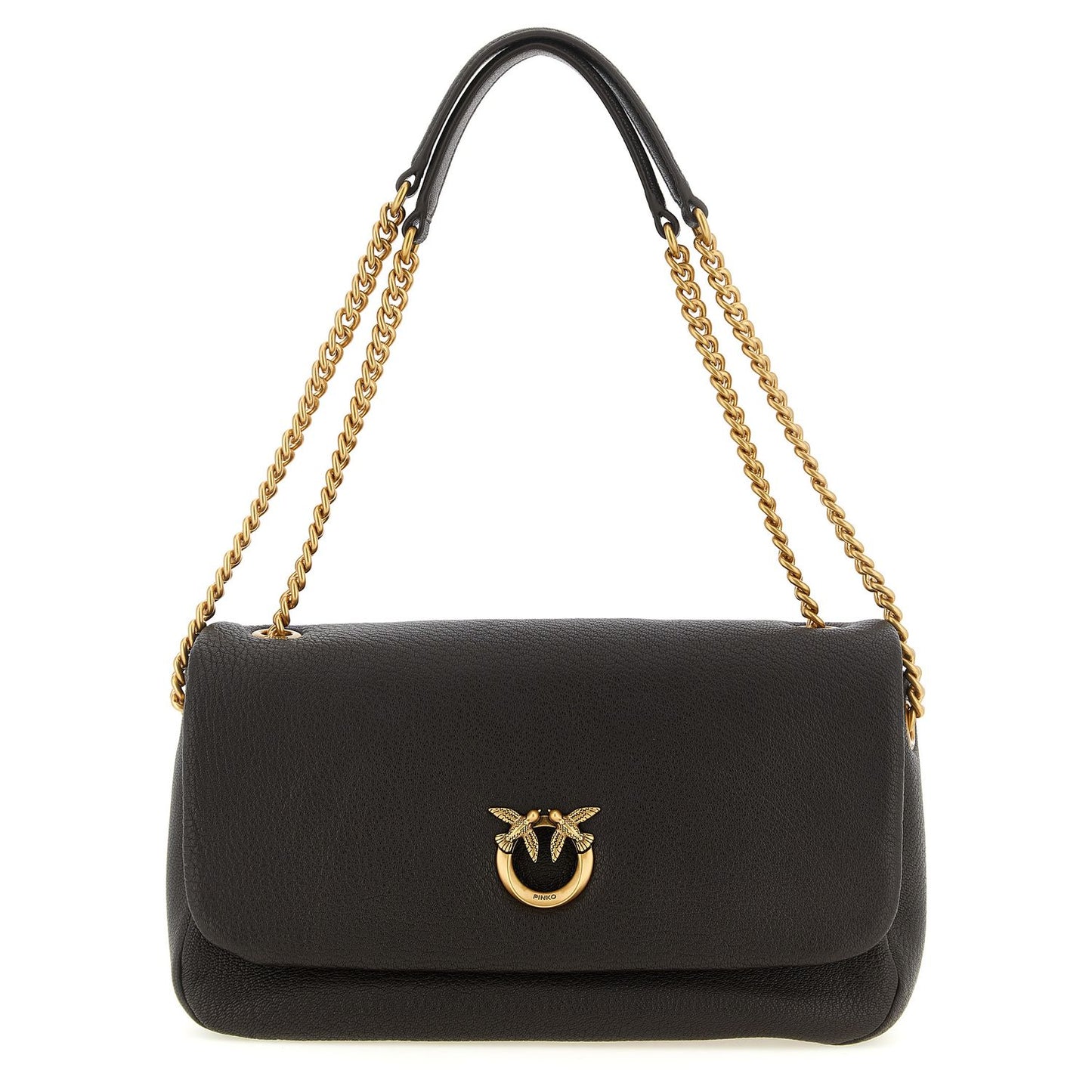 PINKO Brown Lamb Leather Shoulder Bag