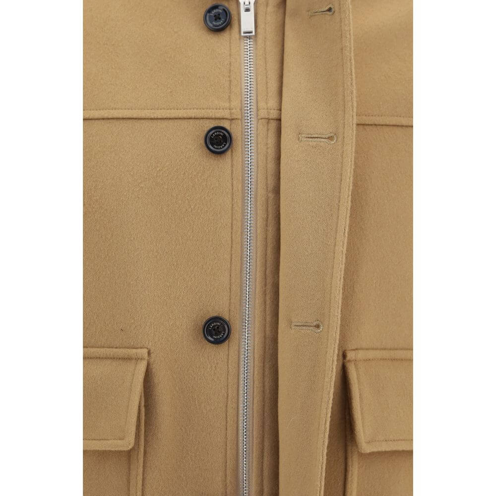 Lardini Beige Wool Oves Aries Full-Length Jacket