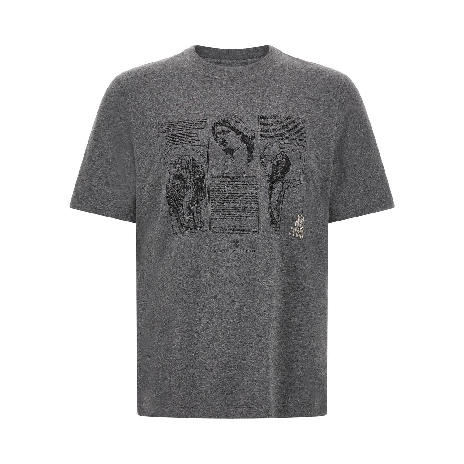 Brunello Cucinelli Gray Cotton T-Shirt