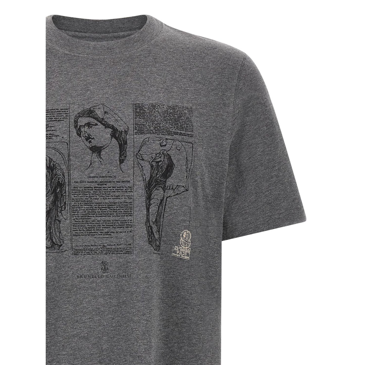 Brunello Cucinelli Gray Cotton T-Shirt