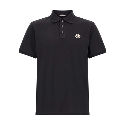 Moncler Blue Cotton Polo Shirt
