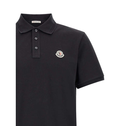 Moncler Blue Cotton Polo Shirt