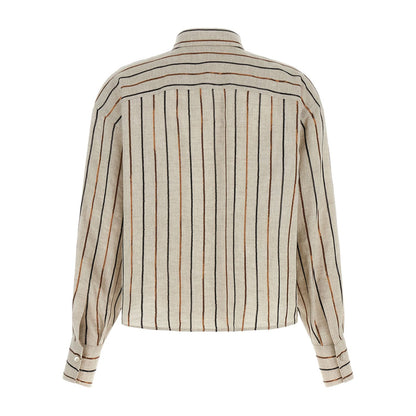 Brunello Cucinelli Beige Linen Blouse
