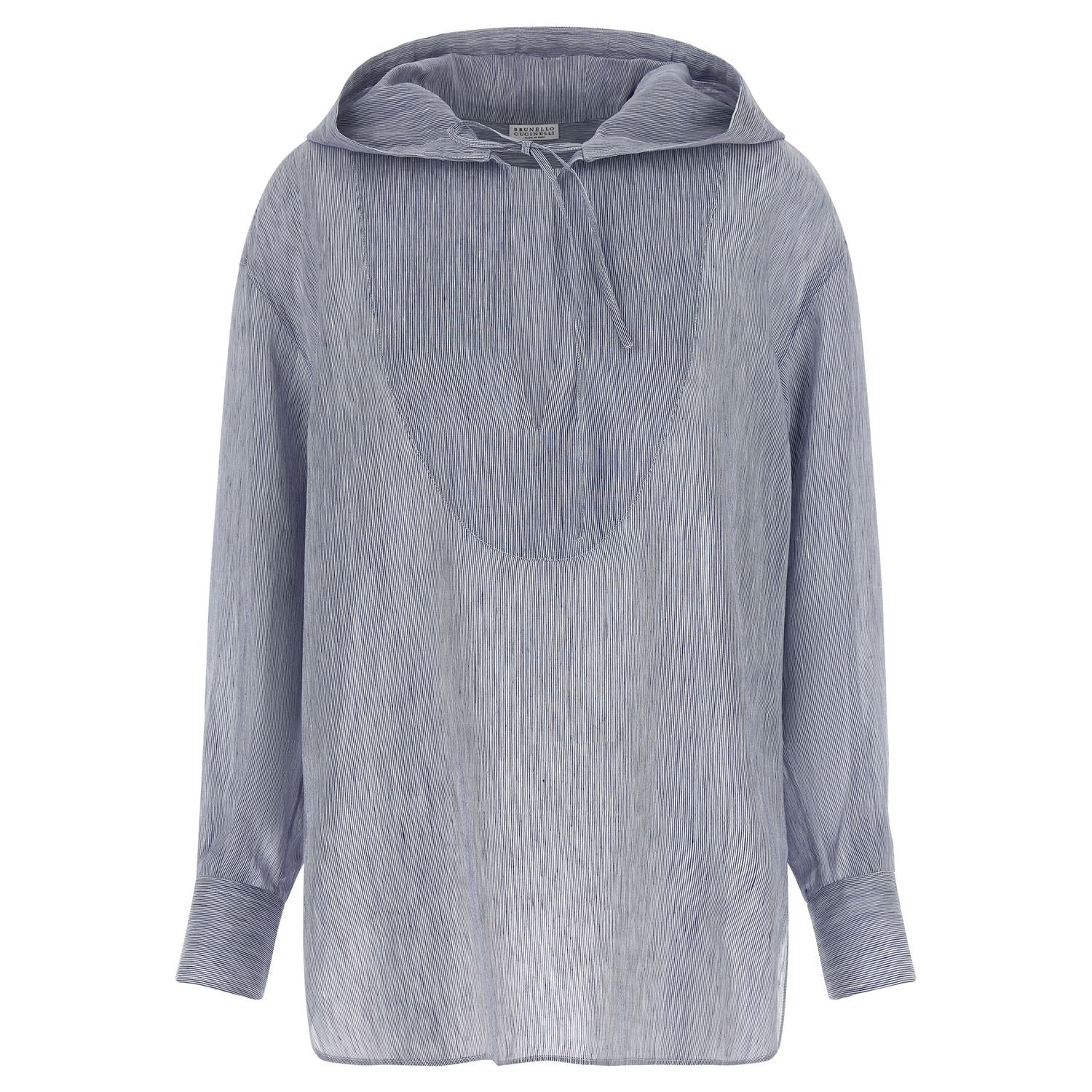 Brunello Cucinelli Blue Linen Blouse
