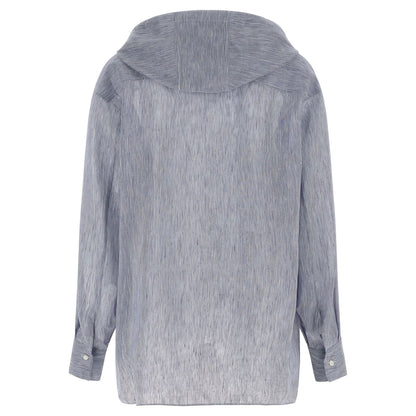 Brunello Cucinelli Blue Linen Blouse